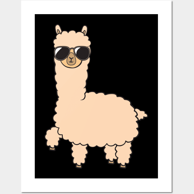 Cool alpaca with sunglasses Wall Art by theanimaldude